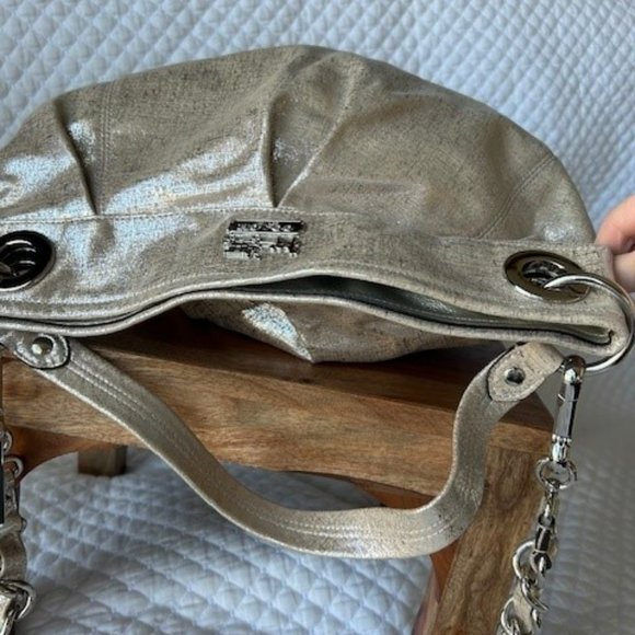 Coach Madison Silver Metallic Tote